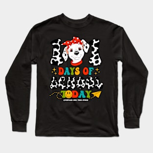 100 Days Of School Dog Boys Dalmatian Girls 100 Days Smarter Long Sleeve T-Shirt